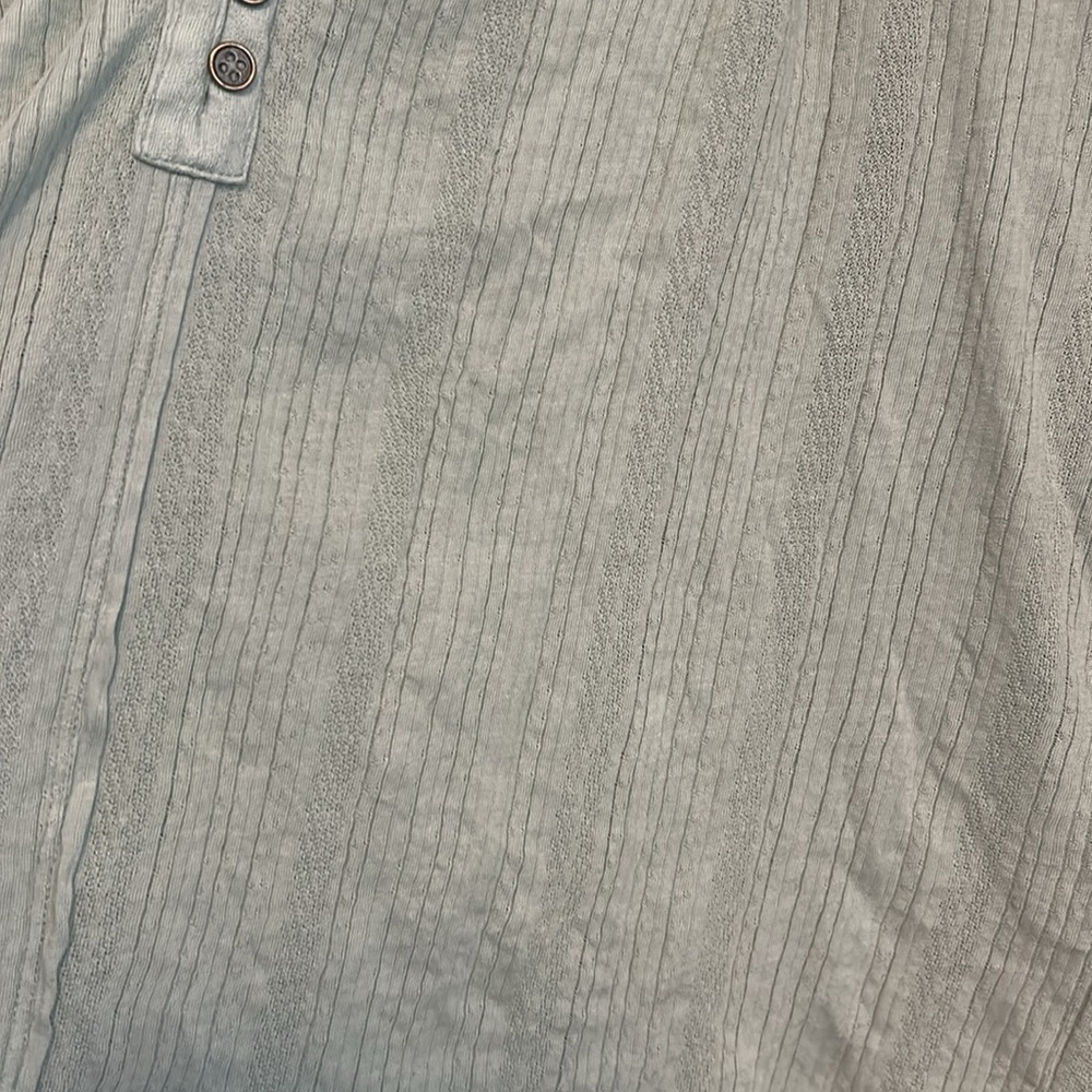 Fabric Mix Long Sleeve Tunic Lucky Brand Green Aqua Gray - Picture 5 of 10